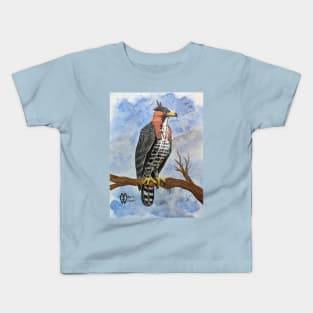 Ornate hawk-eagle perched in the tree hunting for prey Kids T-Shirt